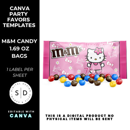 Kitty Birthday Party Favor Templates Bundle