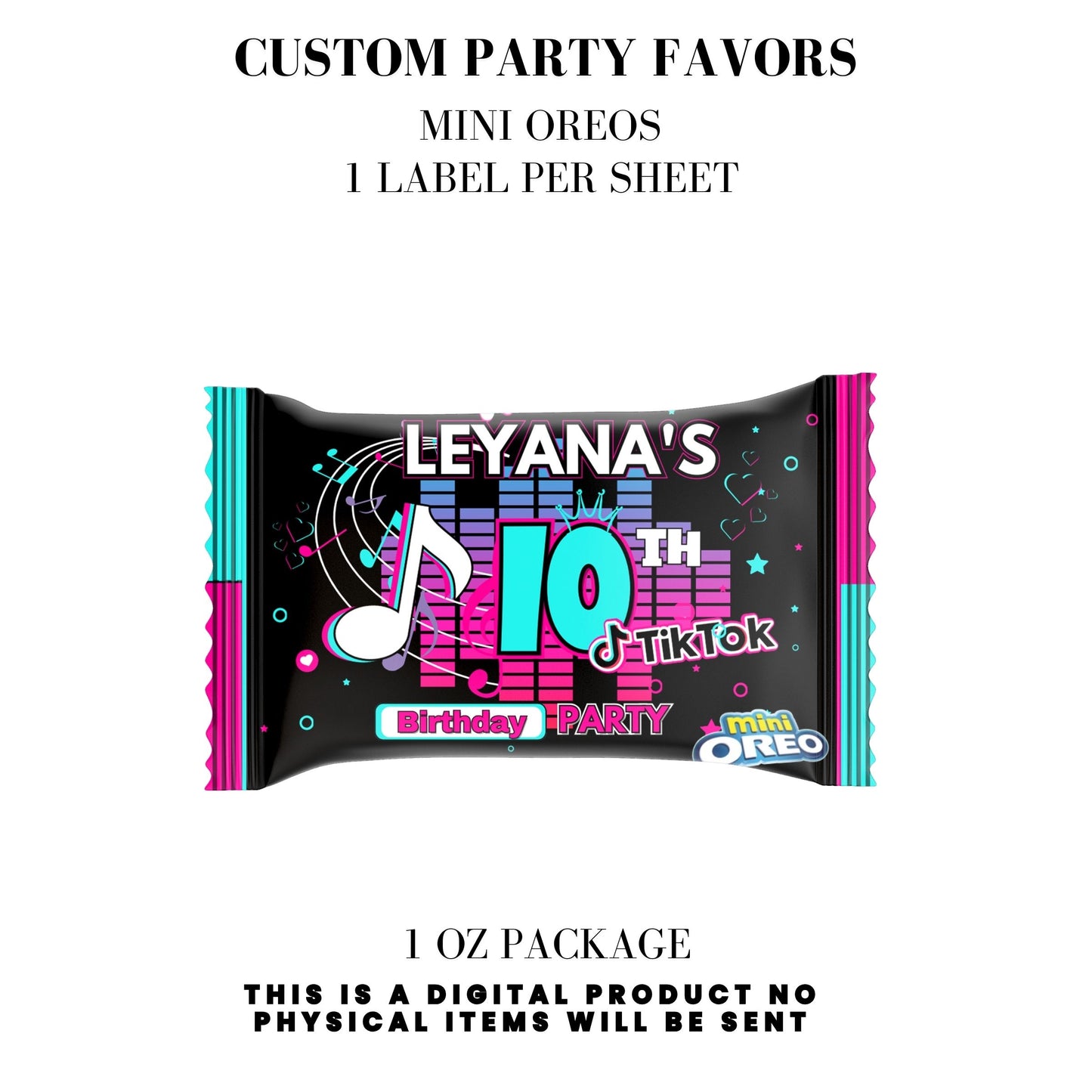 Tik Tok Social Media Party Printable Favor Designs DFY