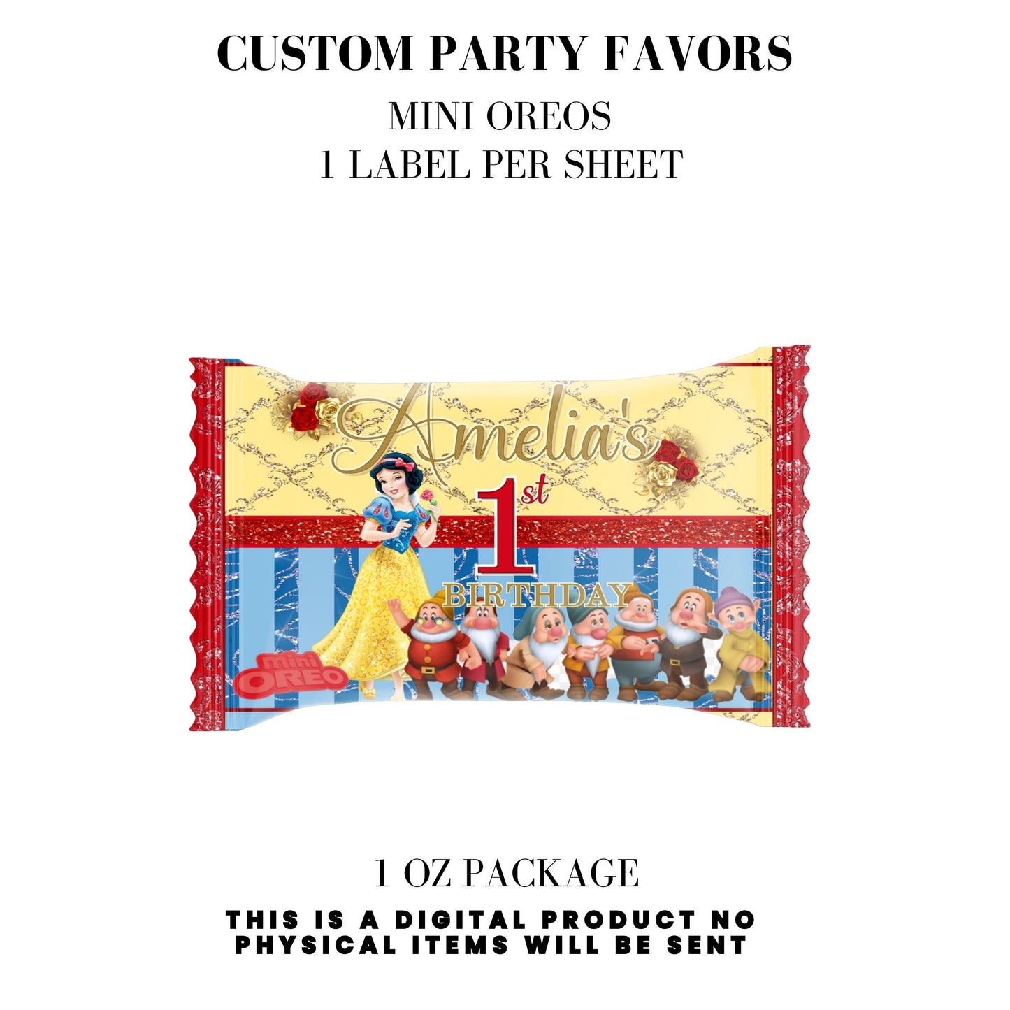 Snow White Party Favor Templates Bundle