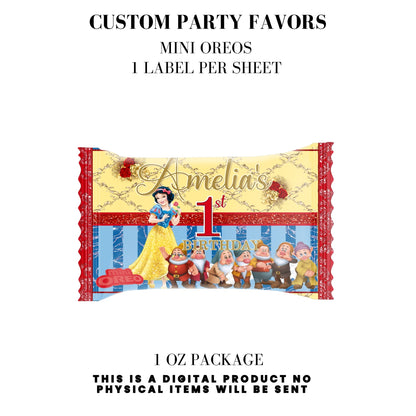 Snow White Party Favor Templates Bundle