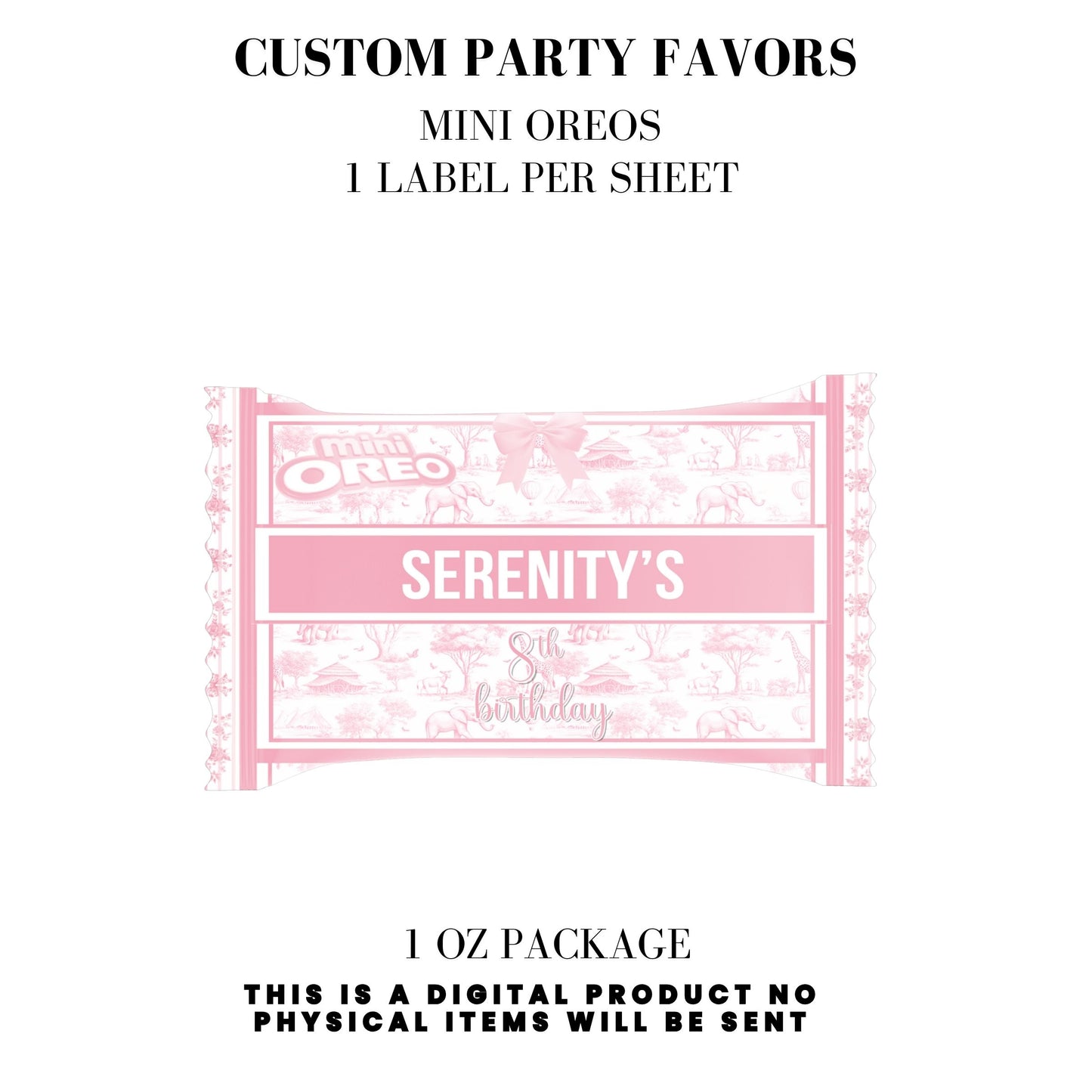 Toile du Jouy Safari Party Printable Favor Designs DFY