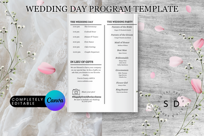 The Wedding Times Folded Program Template