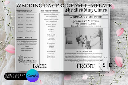 The Wedding Times Folded Program Template