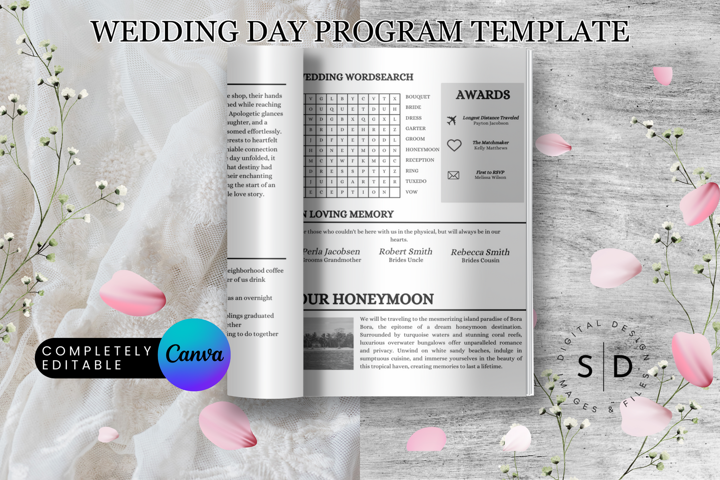 The Wedding Times Folded Program Template