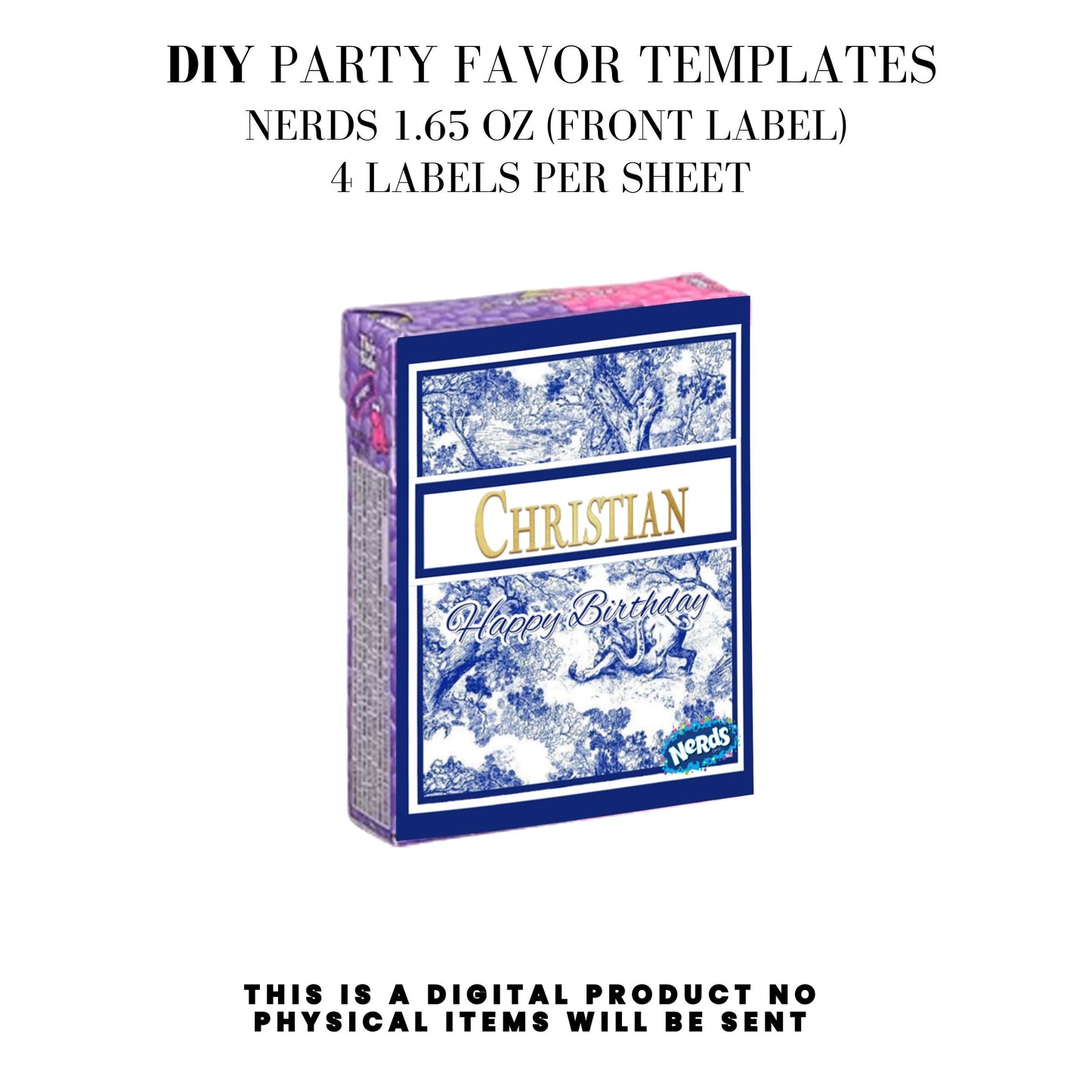 Classic Toile De Juoy Blue Party Printable Favor Designs DFY