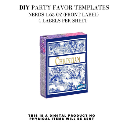 Classic Toile De Juoy Blue Party Printable Favor Designs DFY