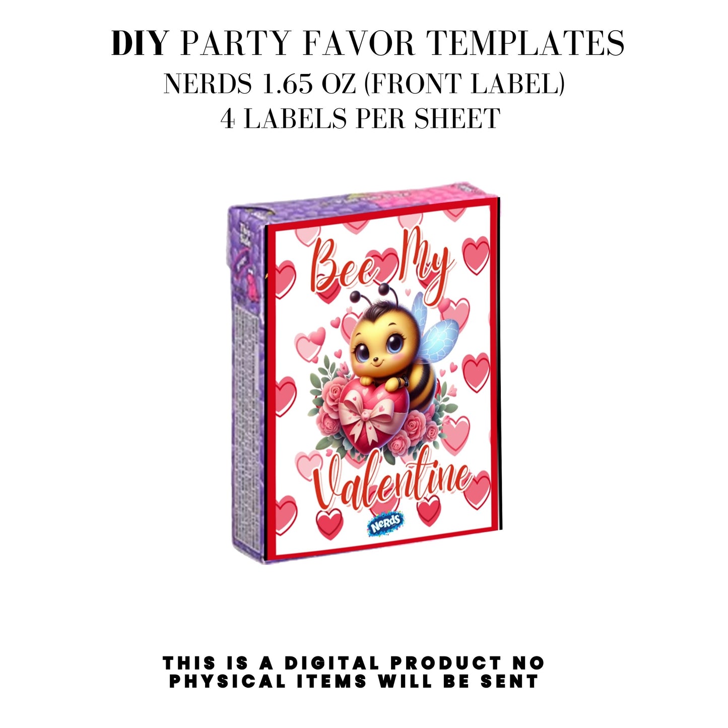 Bee My Valentine Party Favors Templates Bundle