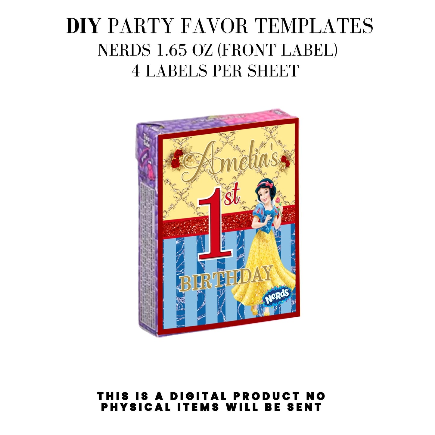Snow White Party Favor Templates Bundle
