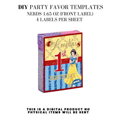 Snow White Party Favor Templates Bundle