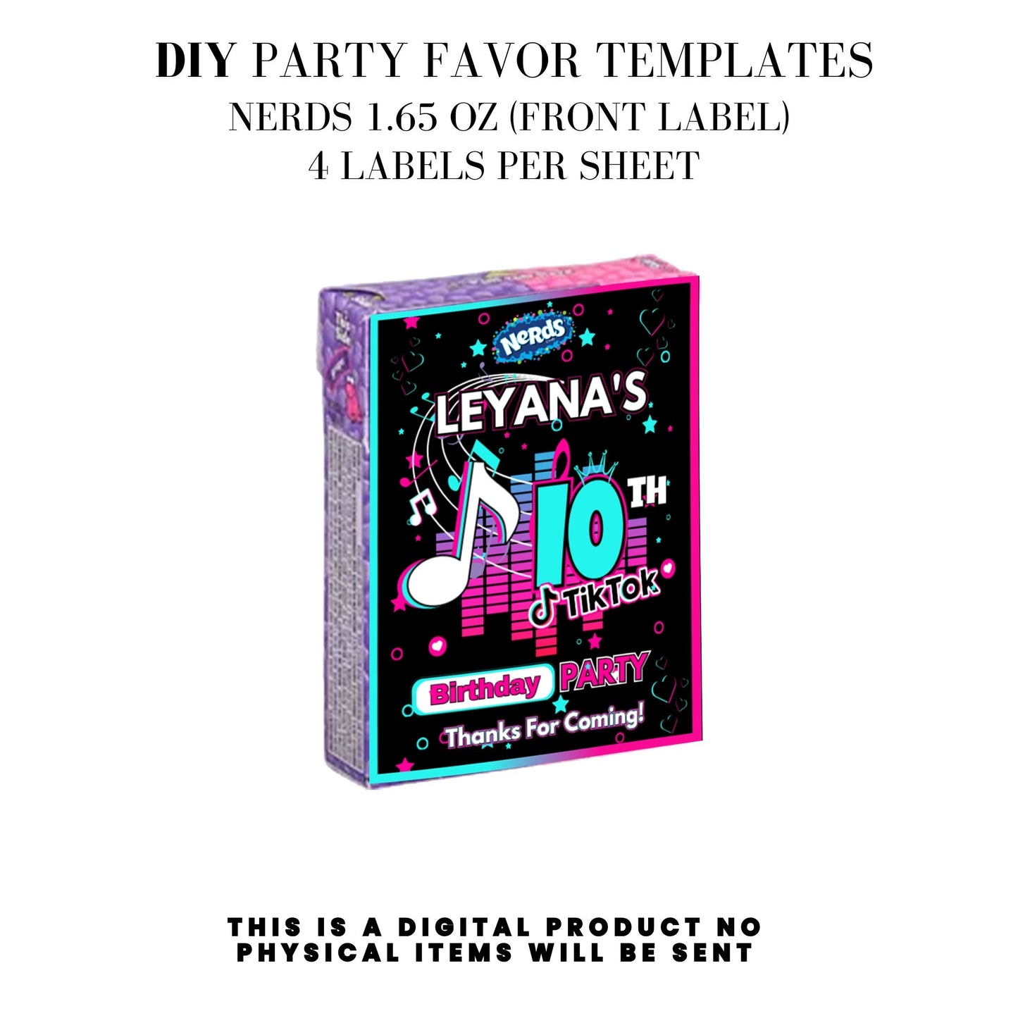 Tik Tok Social Media Party Printable Favor Designs DFY