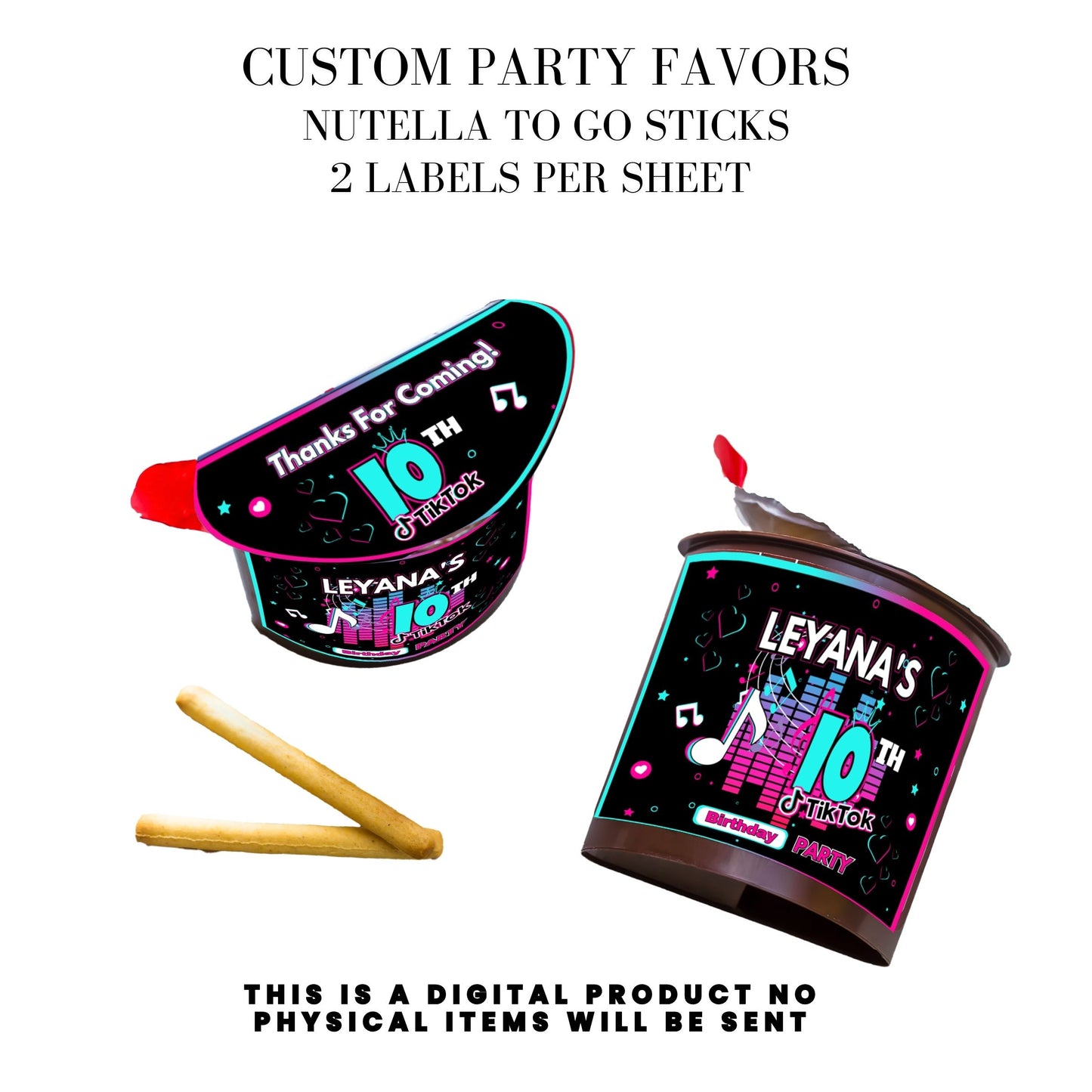 Tik Tok Social Media Party Printable Favor Designs DFY