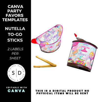 Candy Land Sweets Birthday Party Favor Templates