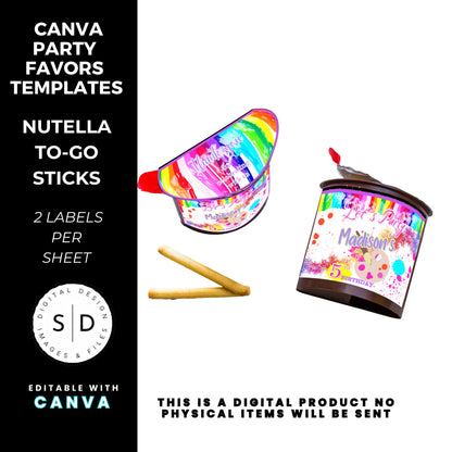 Let's Paint Birthday Party Favor Templates