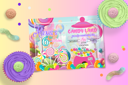 Sweet Candy Land Party Invitation