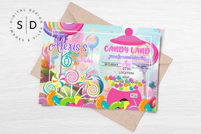 Sweet Candy Land Party Invitation