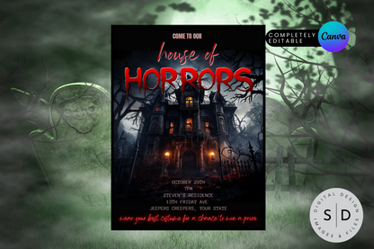 House of Horrors Halloween Party Invitation