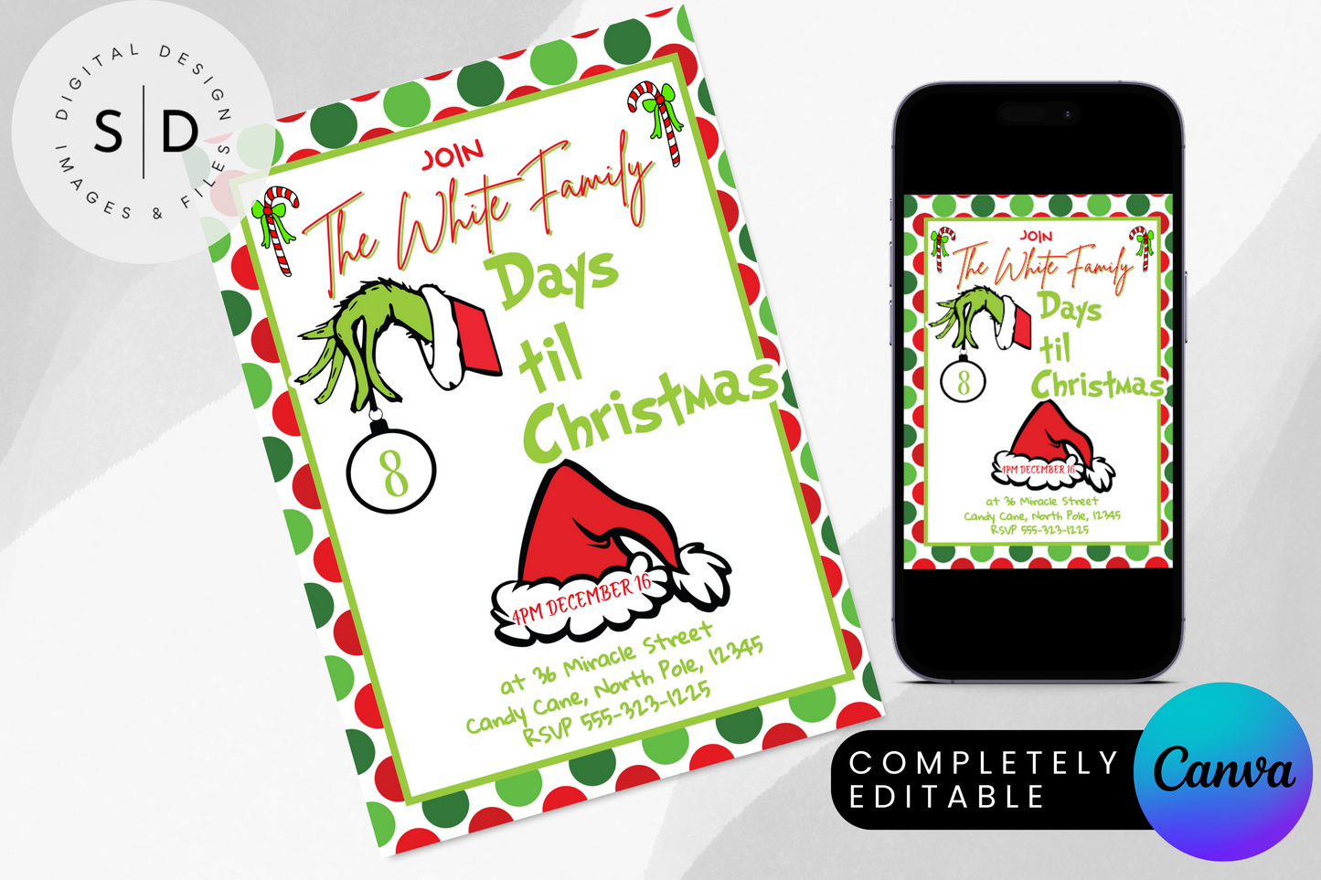 Merry Grinchmas Christmas Party Invitation