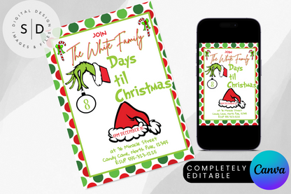Merry Grinchmas Christmas Party Invitation
