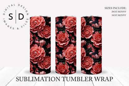 3d Floral Bundle 24 Seamless Tumbler Wrap Designs