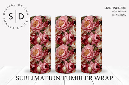 3d Floral Bundle 24 Seamless Tumbler Wrap Designs