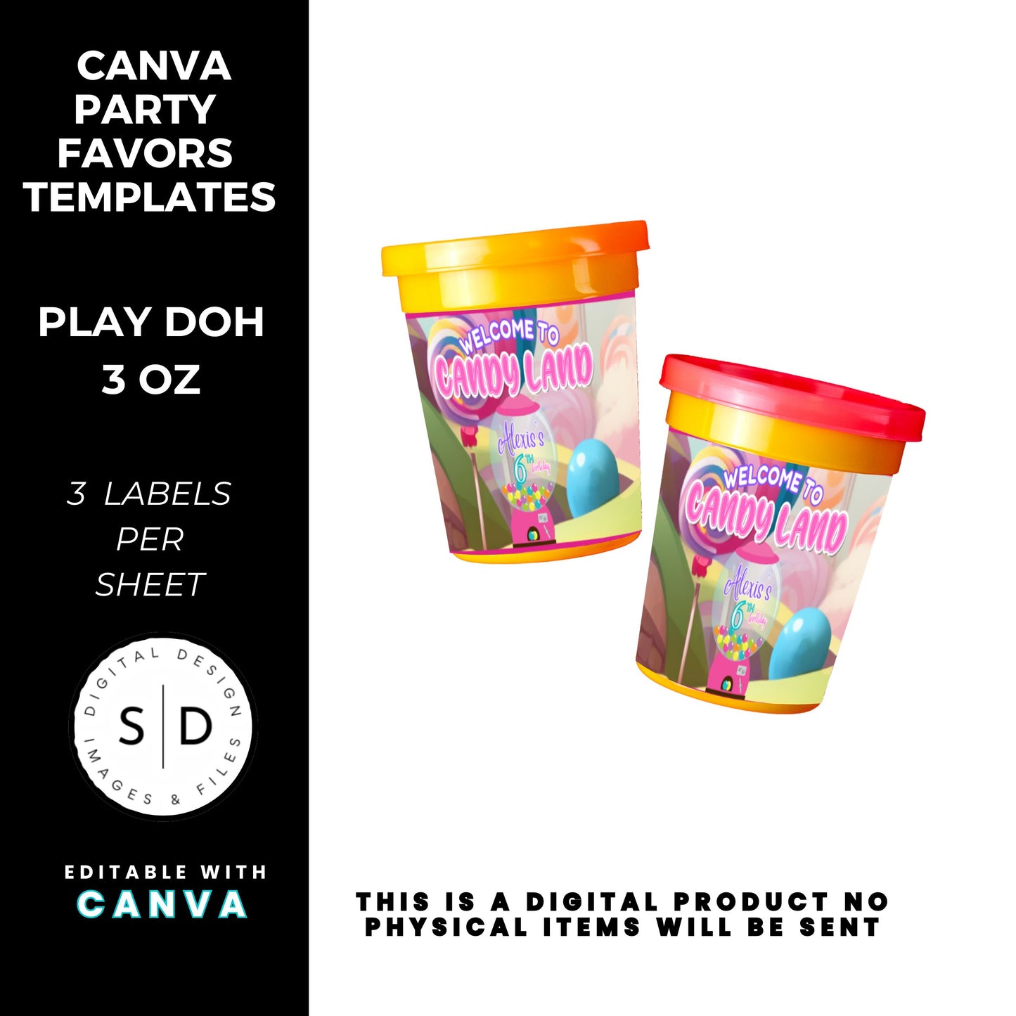 Candy Land Sweets Birthday Party Favor Templates