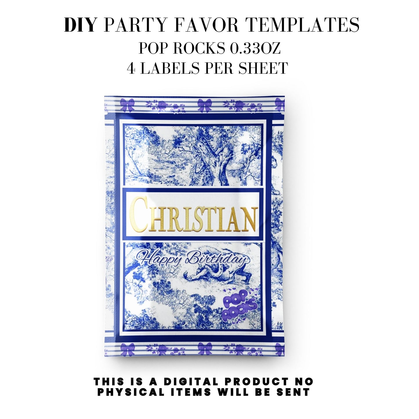 Classic Toile De Juoy Blue Party Printable Favor Designs DFY