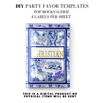 Classic Toile De Juoy Blue Party Printable Favor Designs DFY