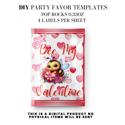 Bee My Valentine Party Favors Templates Bundle