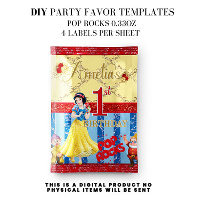Snow White Party Favor Templates Bundle