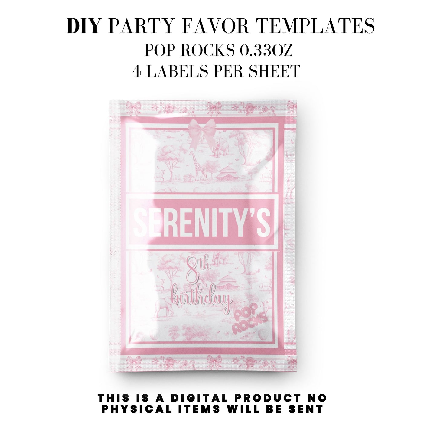 Toile du Jouy Safari Party Printable Favor Designs DFY