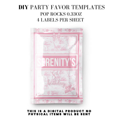 Toile du Jouy Safari Party Printable Favor Designs DFY
