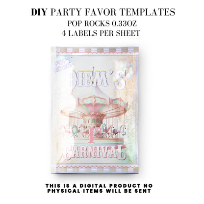 Pastel Carnival Birthday Party DFY Favor Bundle