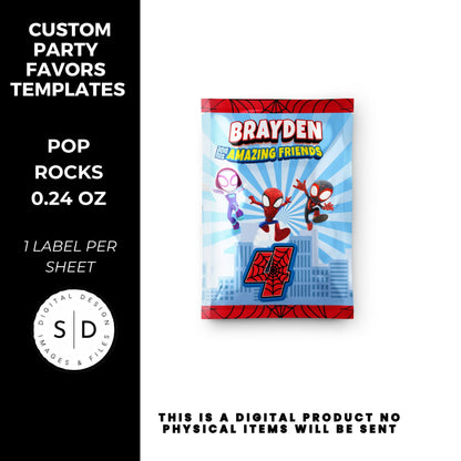 Spidey & Friends Birthday Party Favors DFY