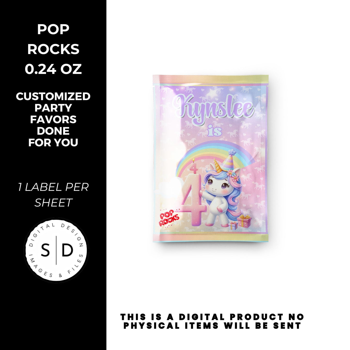 Unicorn Rainbow Sparkle Party Favors DFY