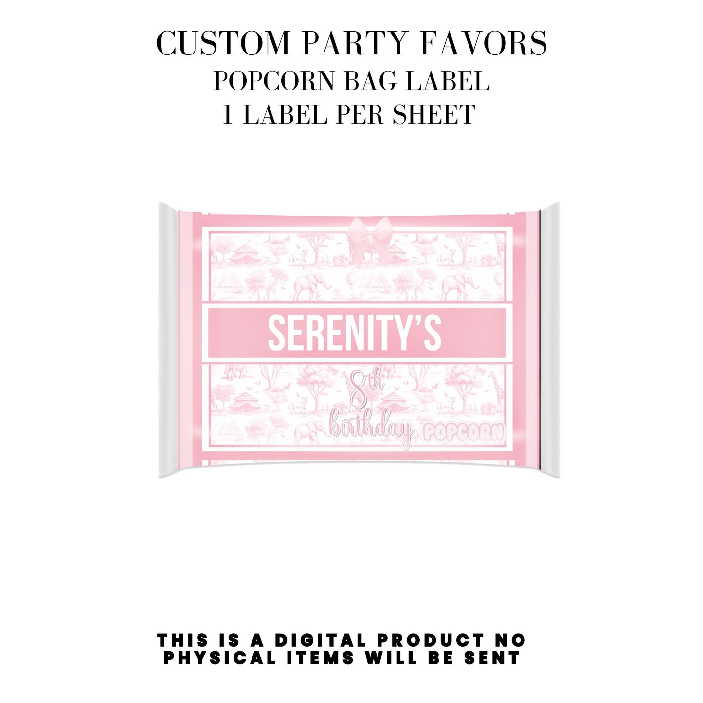 Toile du Jouy Safari Party Printable Favor Designs DFY