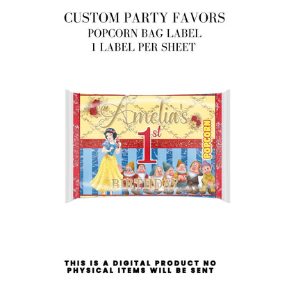 Snow White Party Favor Templates Bundle