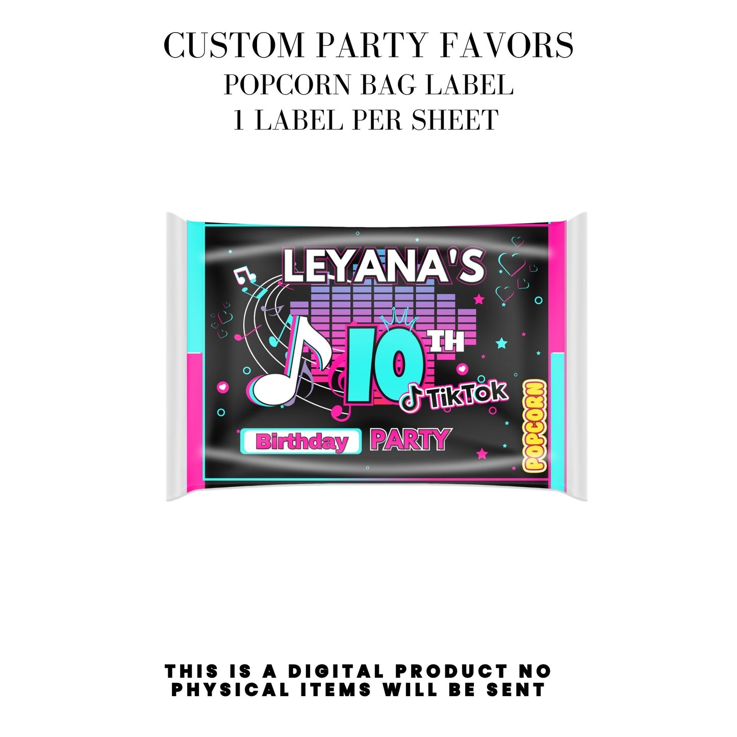 Tik Tok Social Media Party Printable Favor Designs DFY