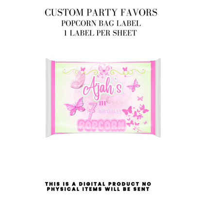 Butterfly Sparkle Pink Birthday Party Favors DFY