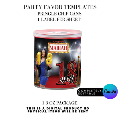 Hollywood Red Carpet Birthday Party Favors Templates Bundle