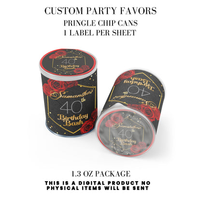 Red Roses & Black Lace Party Favors DFY