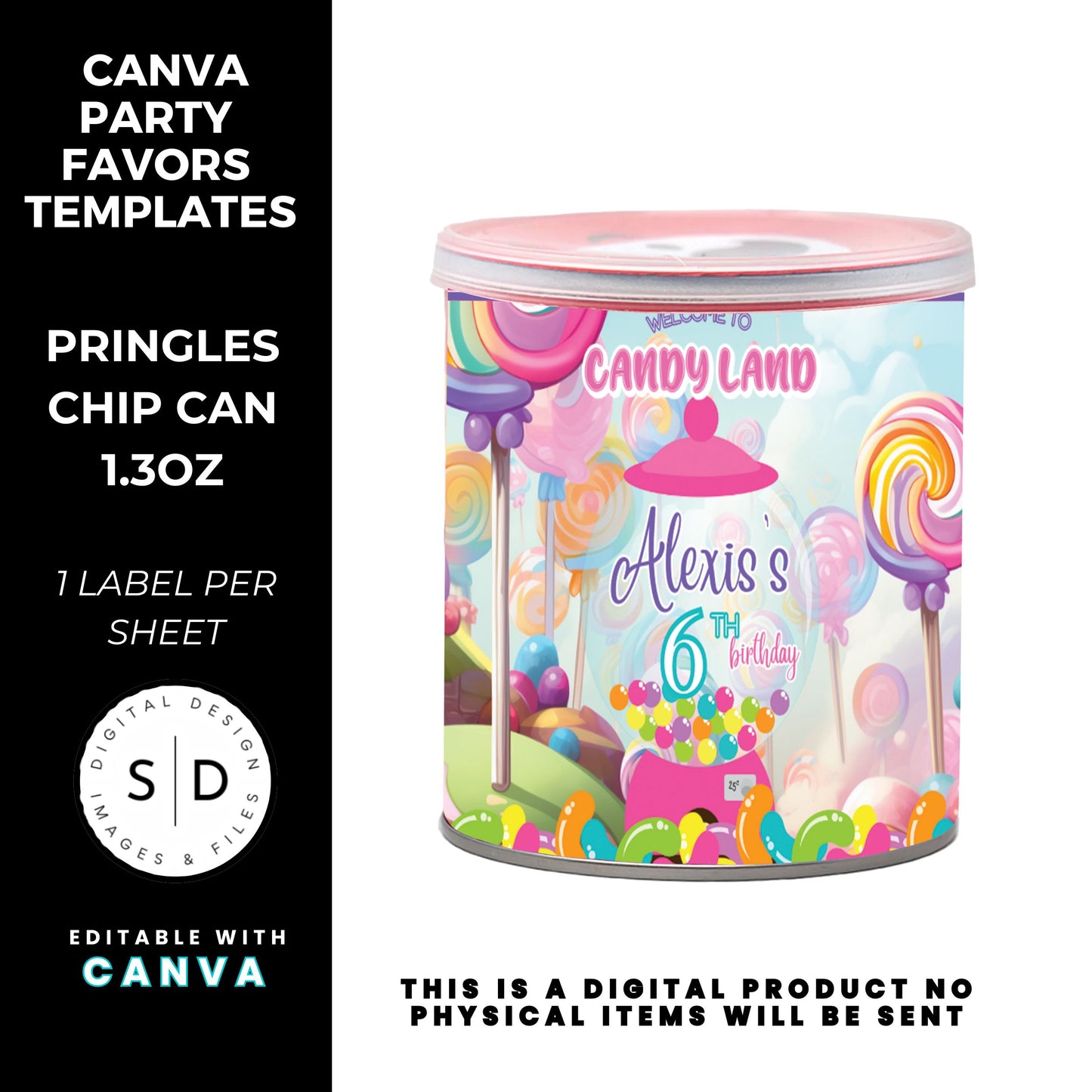 Candy Land Sweets Birthday Party Favor Templates