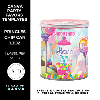 Candy Land Sweets Birthday Party Favor Templates