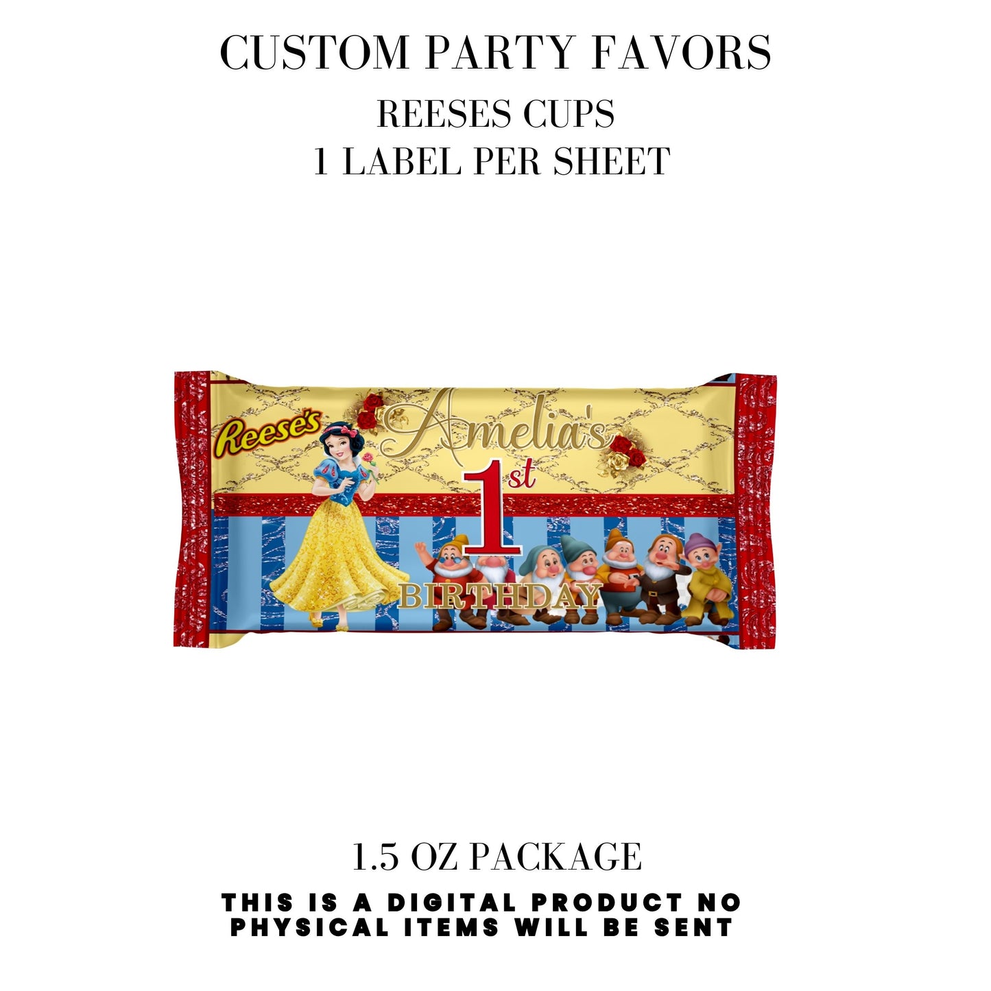 Snow White Party Favor Templates Bundle
