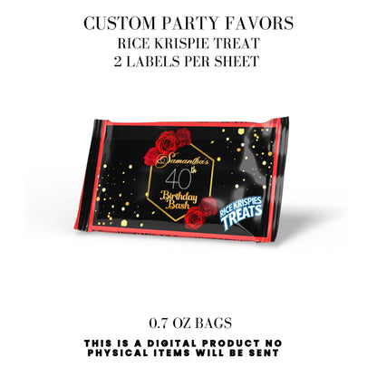 Red Roses & Black Lace Party Favors DFY