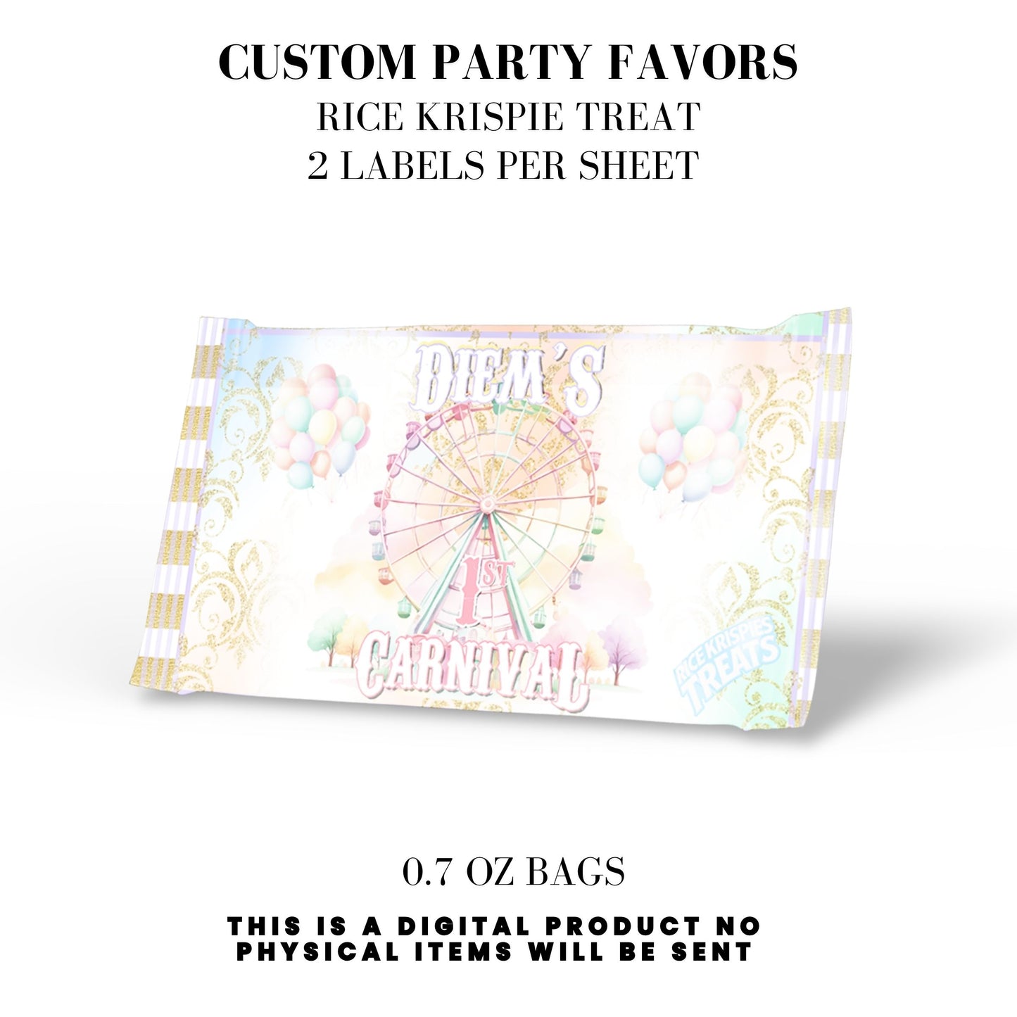 Pastel Carnival Birthday Party DFY Favor Bundle