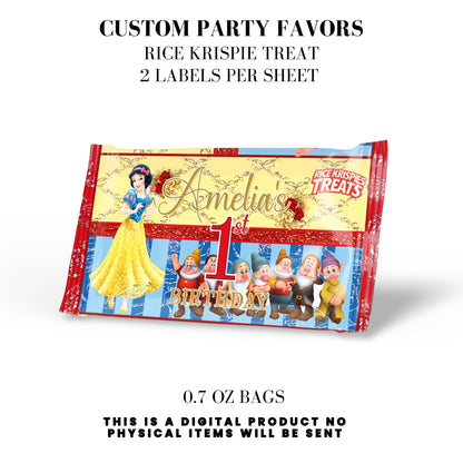 Snow White Party Favor Templates Bundle