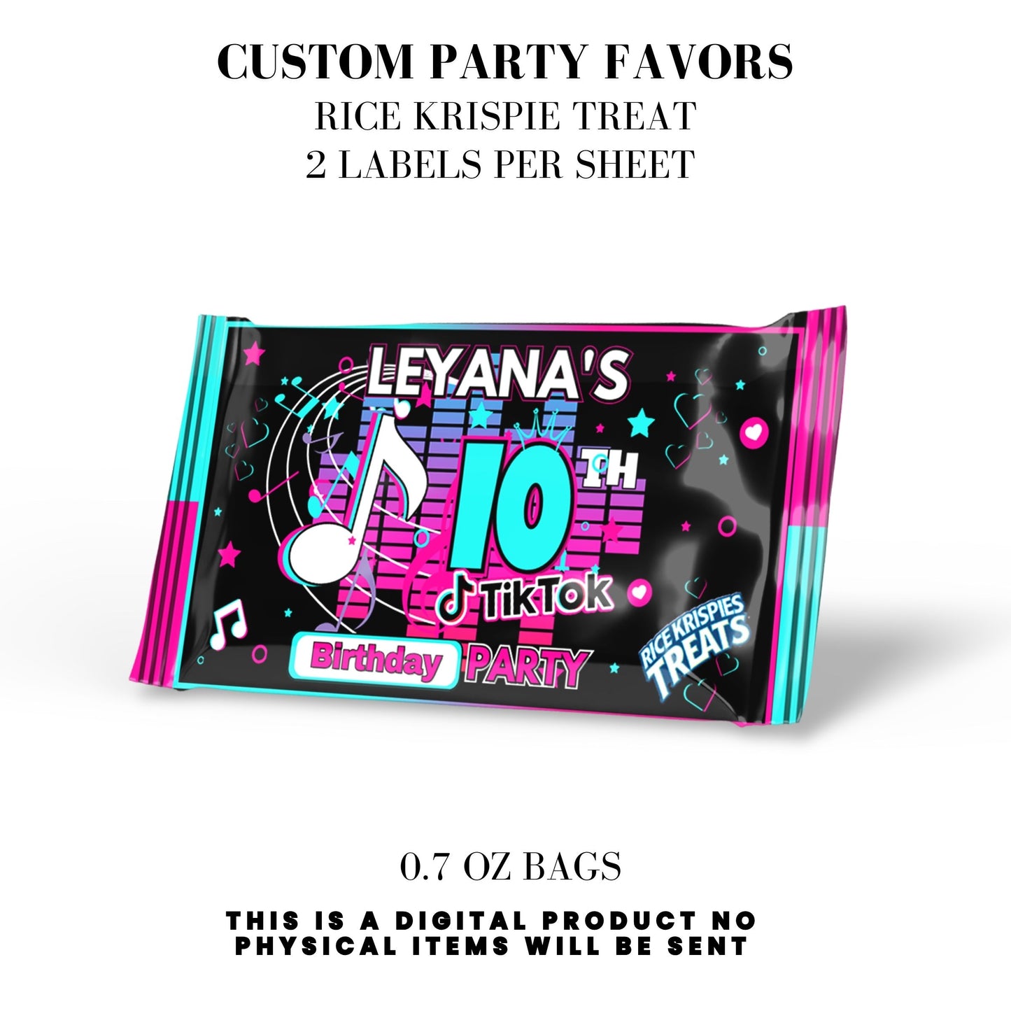 Tik Tok Social Media Party Printable Favor Designs DFY