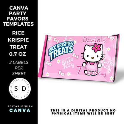 Kitty Birthday Party Favor Templates Bundle