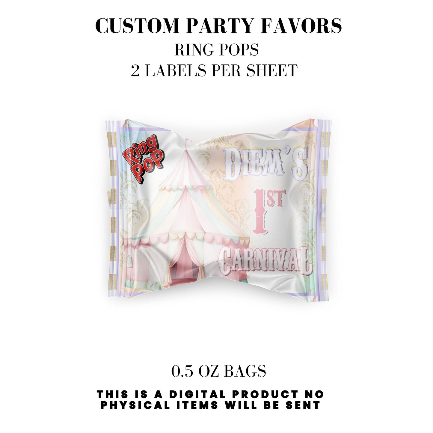Pastel Carnival Birthday Party DFY Favor Bundle