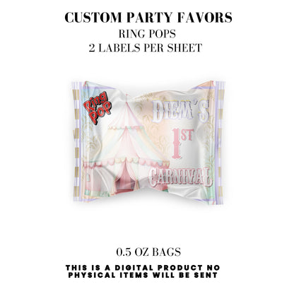 Pastel Carnival Birthday Party DFY Favor Bundle